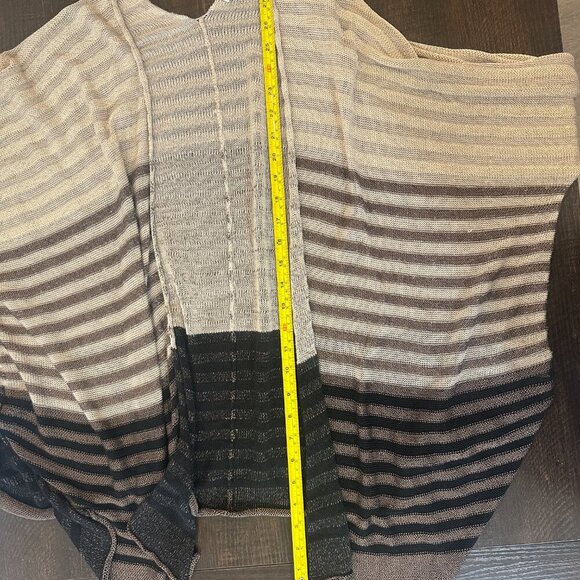 J. Jill Tri-Colored Open Front 3/4 Sleeve Lightweight Cardigan Size Small - Picture 4 of 4